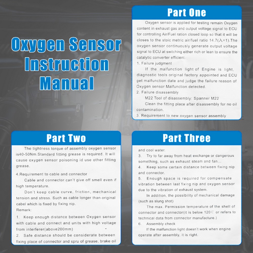 Pack (4) Upstream or Downstream Car Oxygen Sensor for Ford Expedition 2003-2004