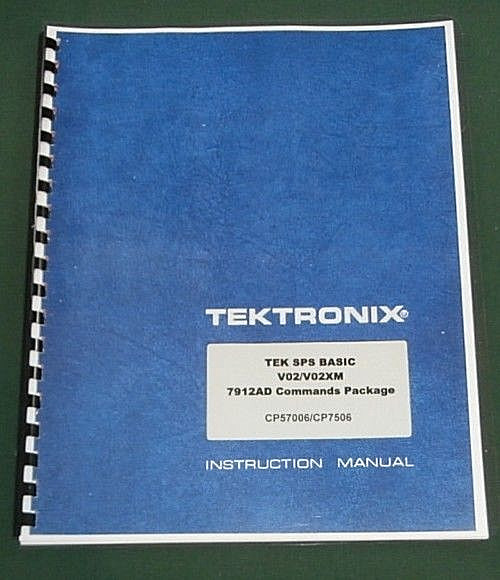 Tektronix 7912AD Commands Package Manual: Comb Bound & Protective Covers
