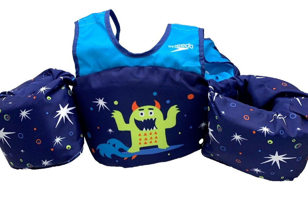 Speedo Child Size 30-50 lbs Blue Monsters Coast Guard Approved floatation device