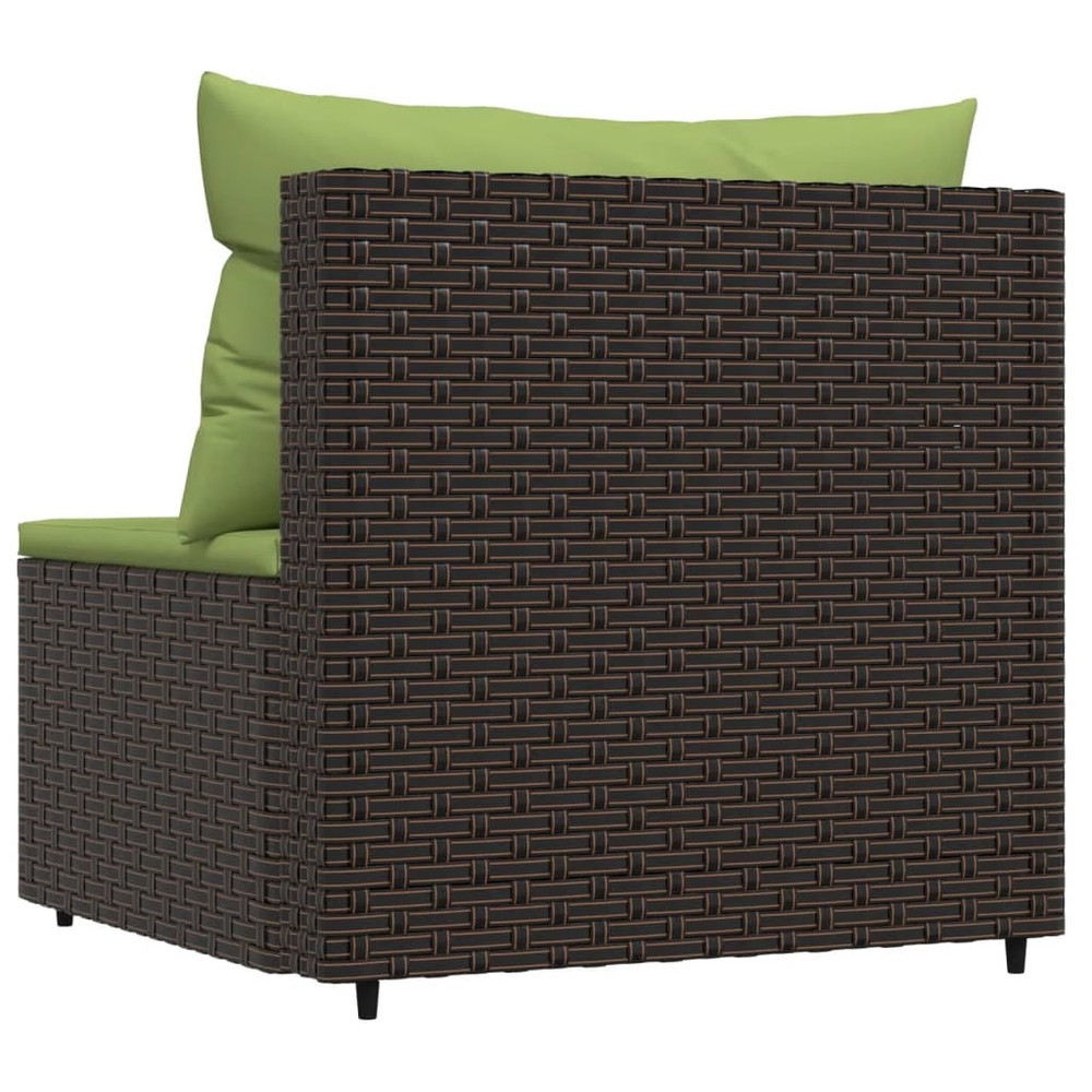 Patio Middle Sofa Brown PE rattan Medium Adjustable Feet