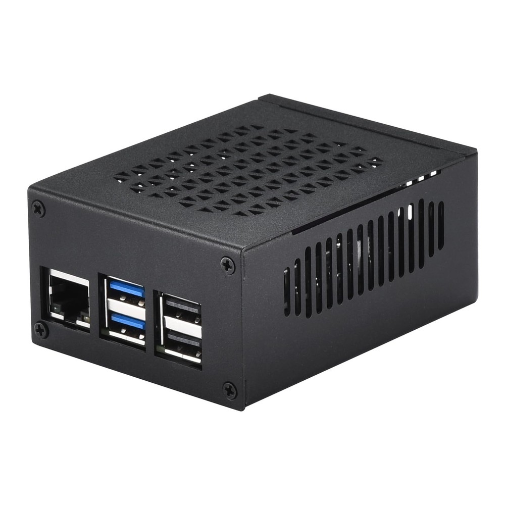 Metal Case for Raspberry Pi 5, Support 5 Active Cooler, PCIe Black