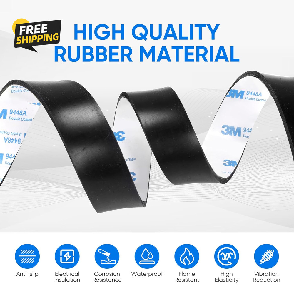 Rubber Strips, Solid Sheets Self Adhesive Neoprene Rolls for DIY Gaskets