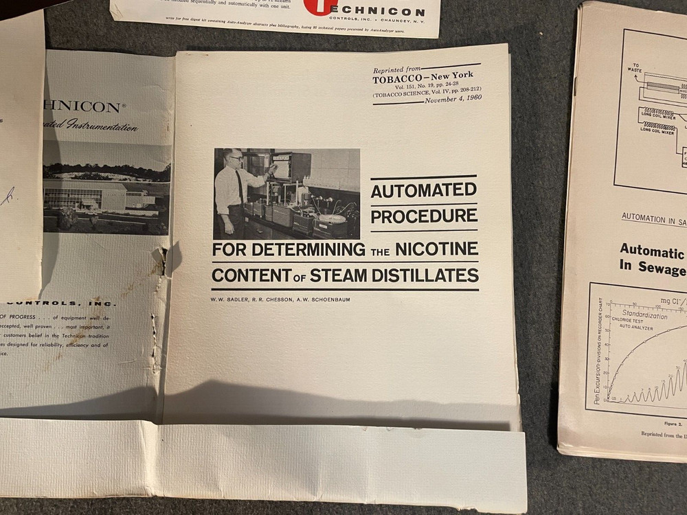 Technicon AutoAnalyzer Digest Packet Lot Brochure 1960's Vintage Spec Sheet