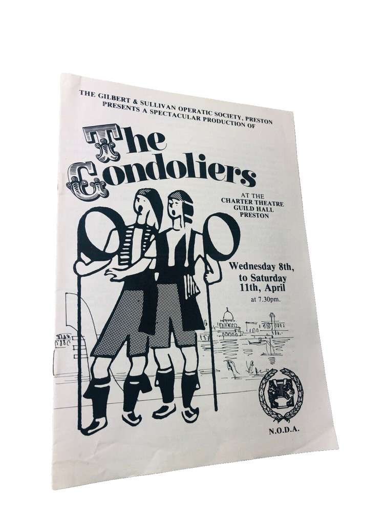 Theatre Program The Gondoliers Guild Hall Preston Vintage ra