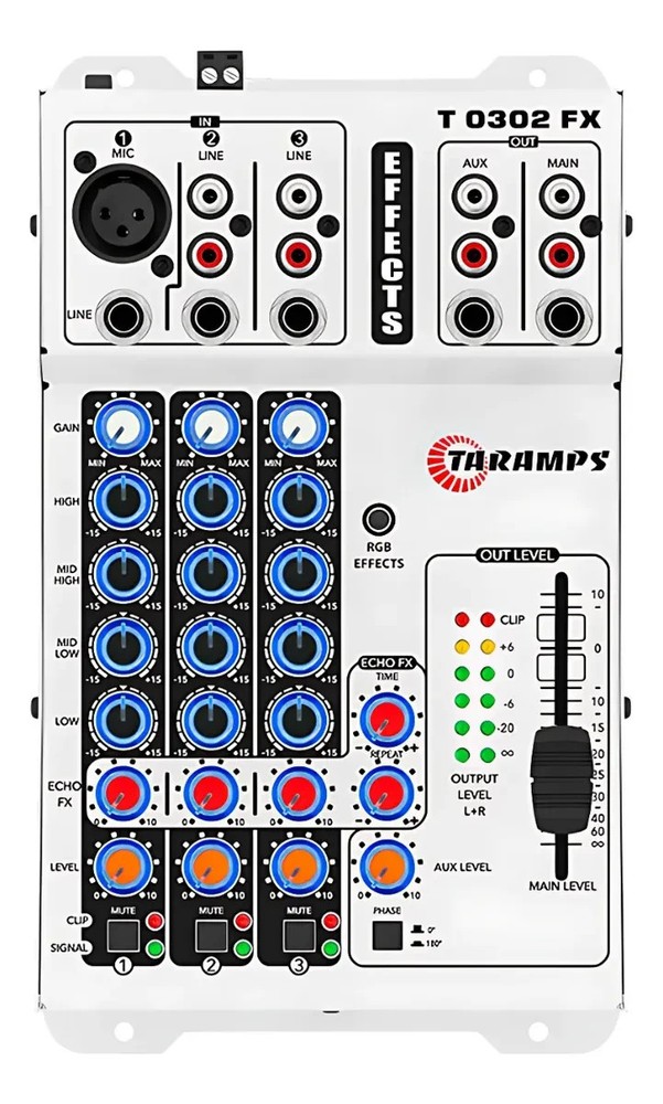 Taramps T0302 FX Multicolor Equalizer Mixer - 69 RGB LED Effects