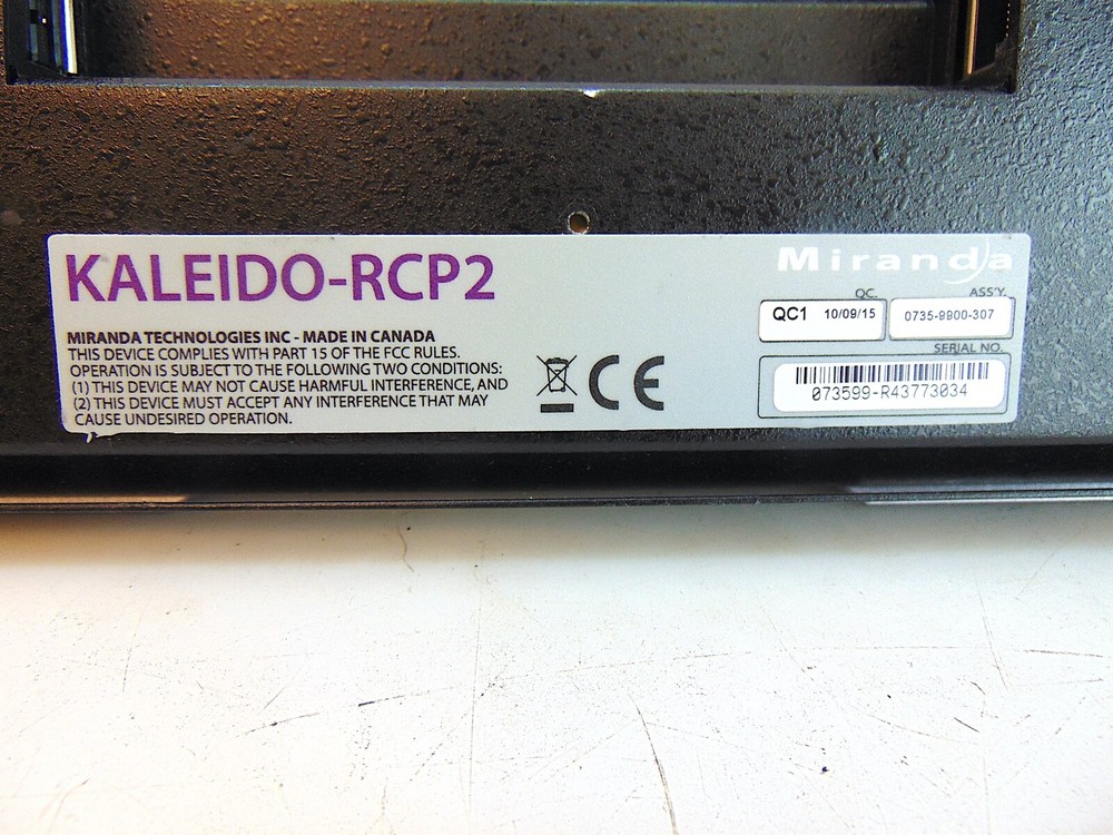 Miranda Kaleido-RCP2 Control Panel - S7491