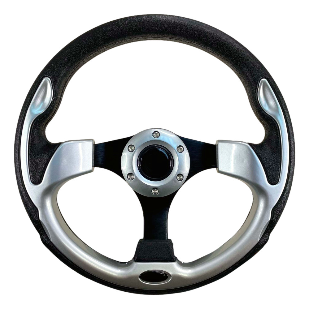 Pactrade Marine Boat Non-Magnetic Silver & Black Wheel Alum Frame Polyurethane