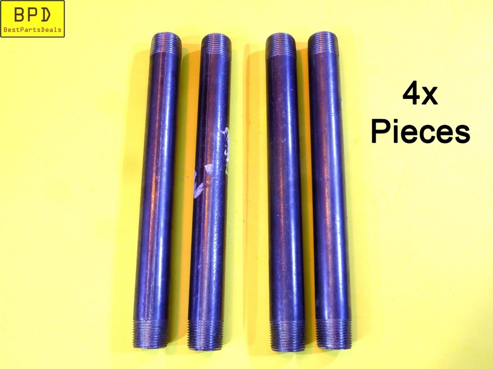 4x Threaded Pipe Nipples 10" x 3/4" NPT