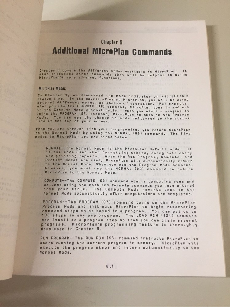 Vintage 1983 KAYPRO MICROPLAN Software Manual (NO DISK)