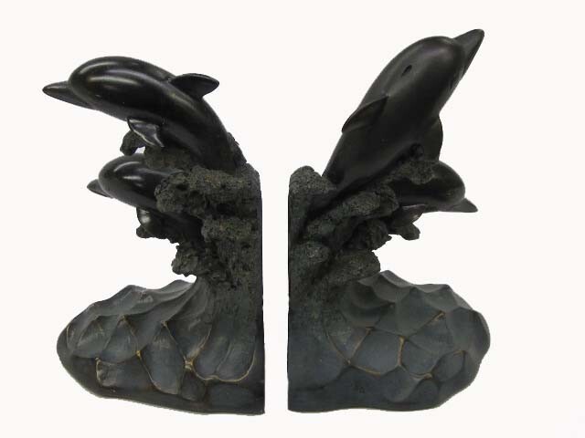 Judith Edwards Designs Black Dolphin Bookends 7-1/4" Set Style #3503 MSC#B71