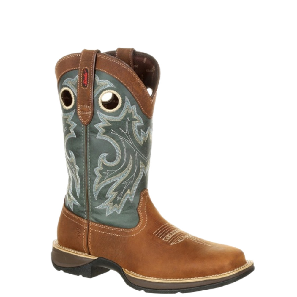 Durango Men's Rebel Embroidered Pull On Grey & Brown Western Boot DDB0131