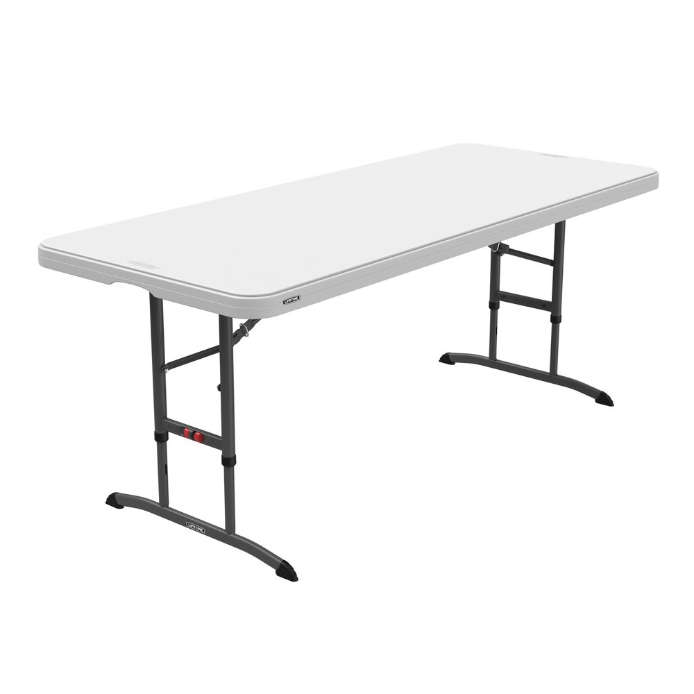 6-Foot Adjustable Height Nesting Table, Commercial, White Granite