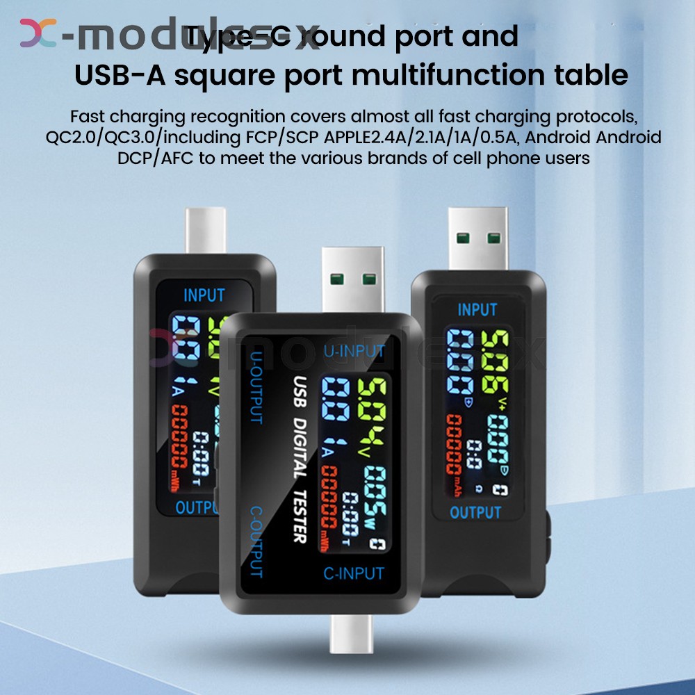 USB Type-C Digital Meter Tester Multimeter Current Voltage Power Capacity &Cable