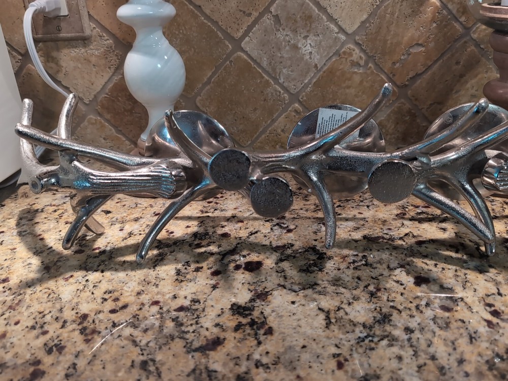 Candelabras Candle Holders 3 Silver Antlers