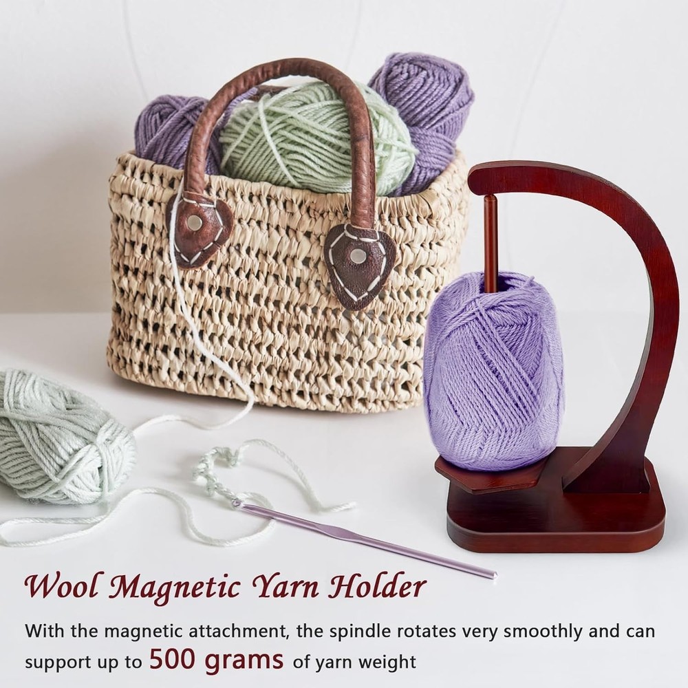 Rustic Yarn Spinner with Magnetic Rotation