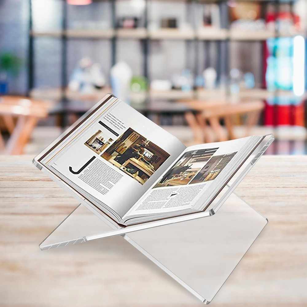 Acrylic Book Holder Functional X Shaped Book Stand For Displaying Book Reading