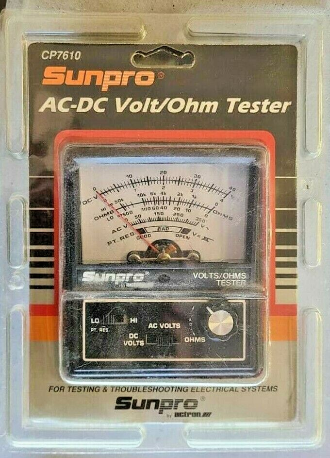 NOS Sunpro suntune Volts /Ohms 6 Function Analyzer Testers Cp7610 (AC-DC Tester)