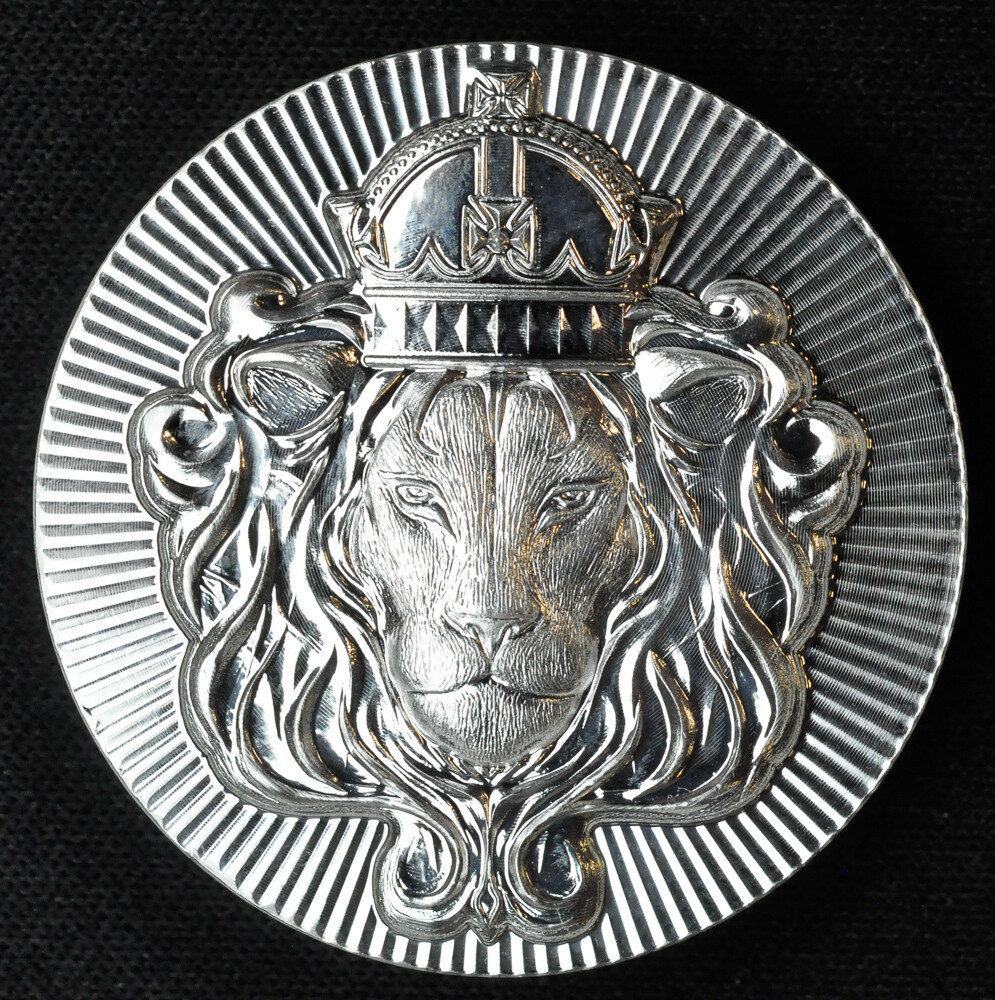 Lion Head Silver Medallion