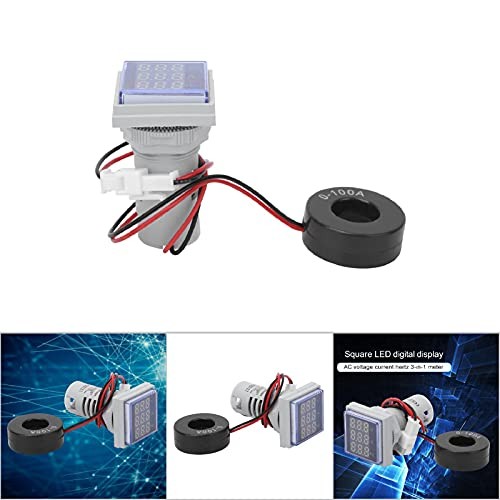 3-in-1 Digital Multimeter, AC 60-500V 0-100A, Voltage Current Frequency White