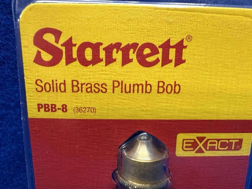 Starrett PBB-8 Plumb Bob Kit, Solid Brass, 8 oz.