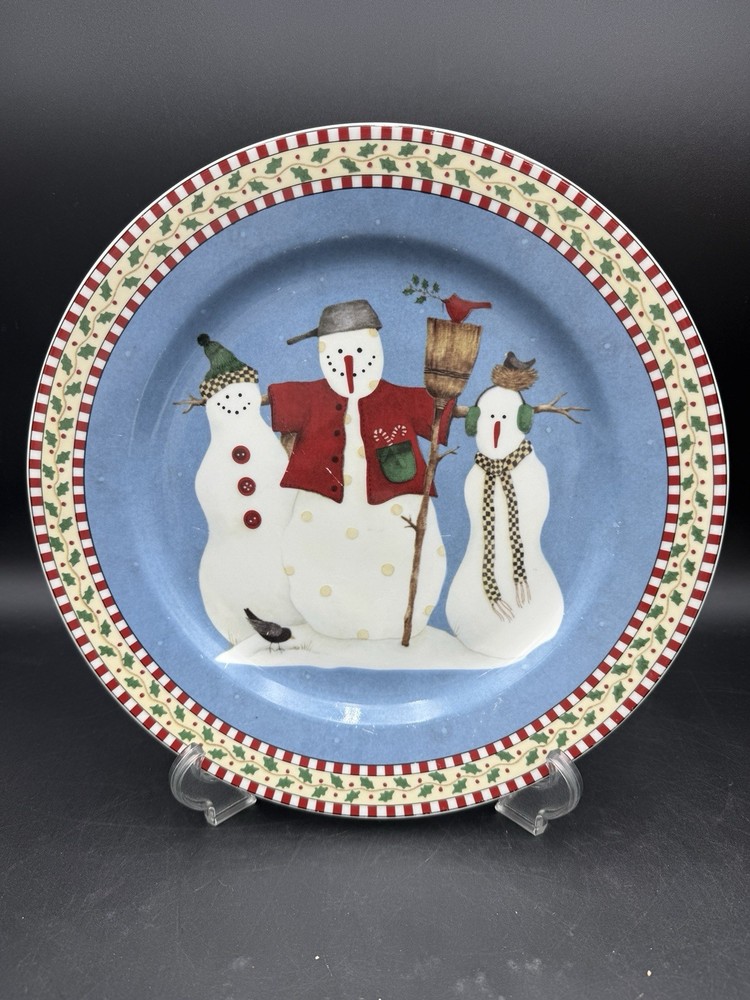Sakura Debbie Mumm ~ Snowman ~ Serving Plate 12.5" Round