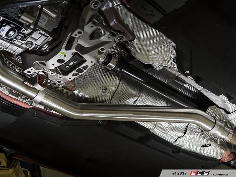 ECS Tuning Audi A4 B9 2.0 Front Resonator Delete Downpipe T304 SS ES#3690264