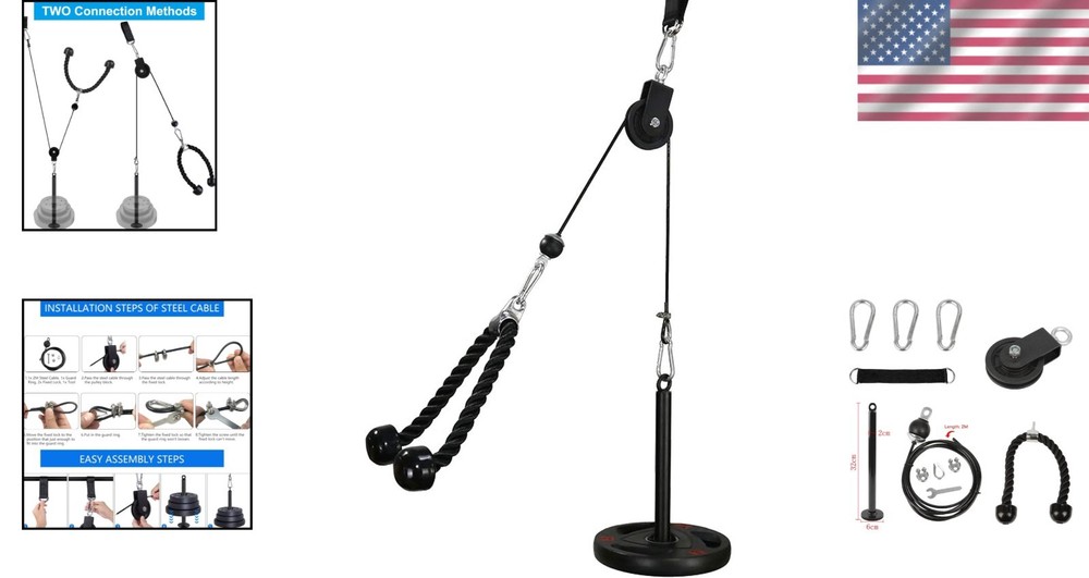 Home Gym Cable Machine Pulley System - Triceps & Biceps