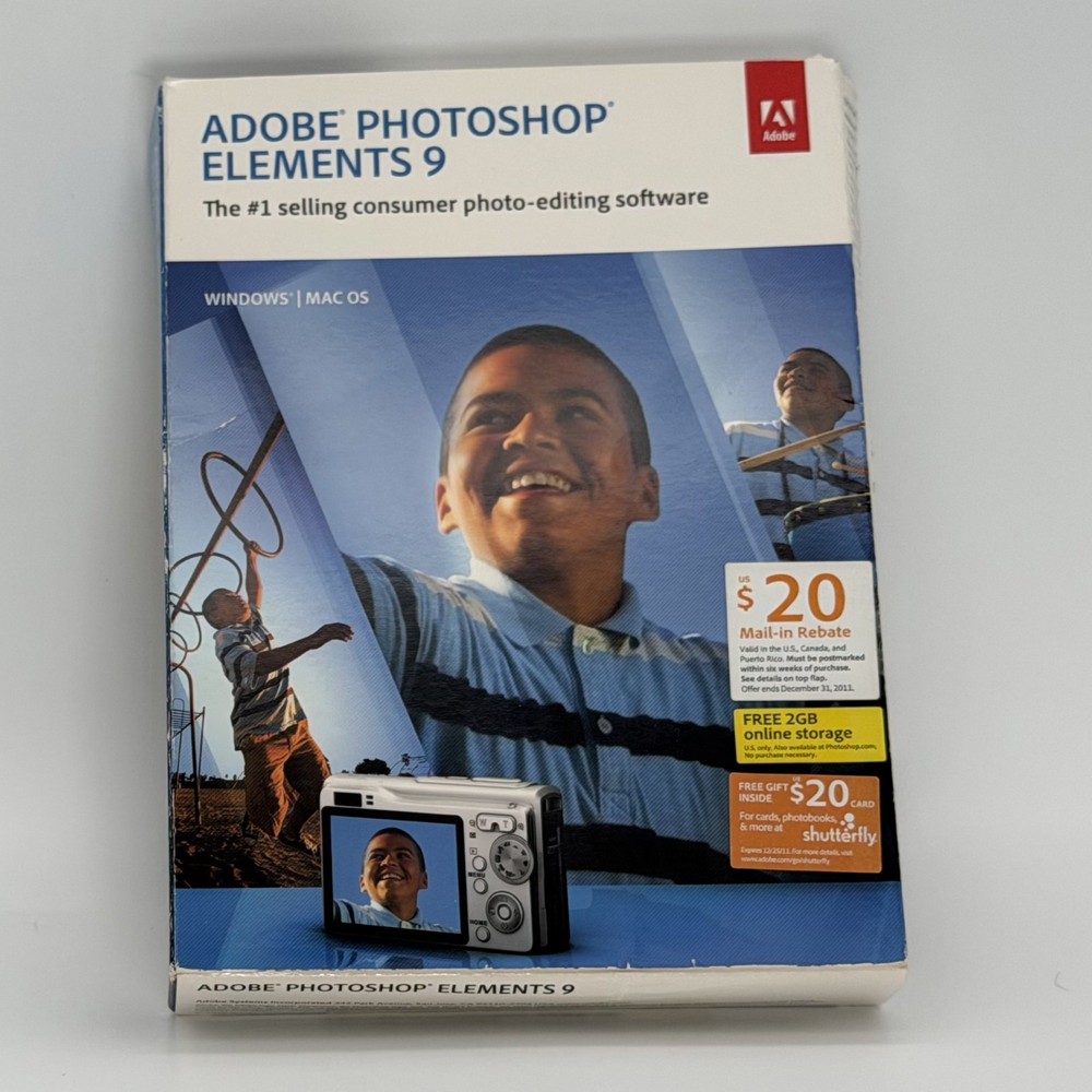Adobe Photoshop Elements 9 Complete With Serial Number Open Box