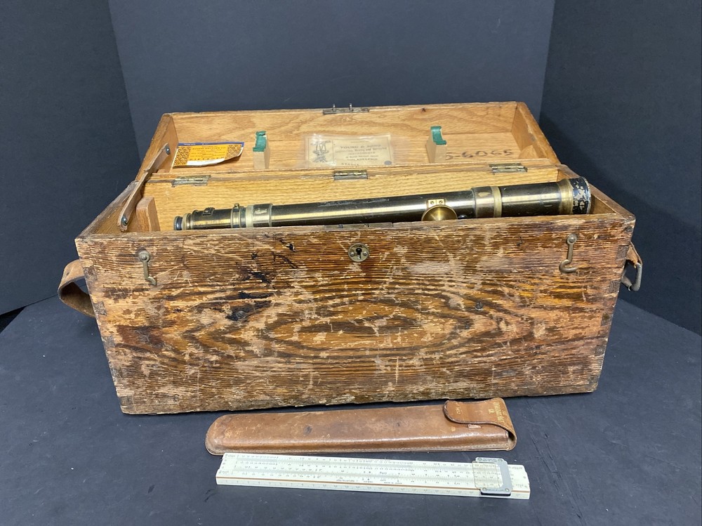 Antique Engineering, Mining And Surveying Equipment In Box