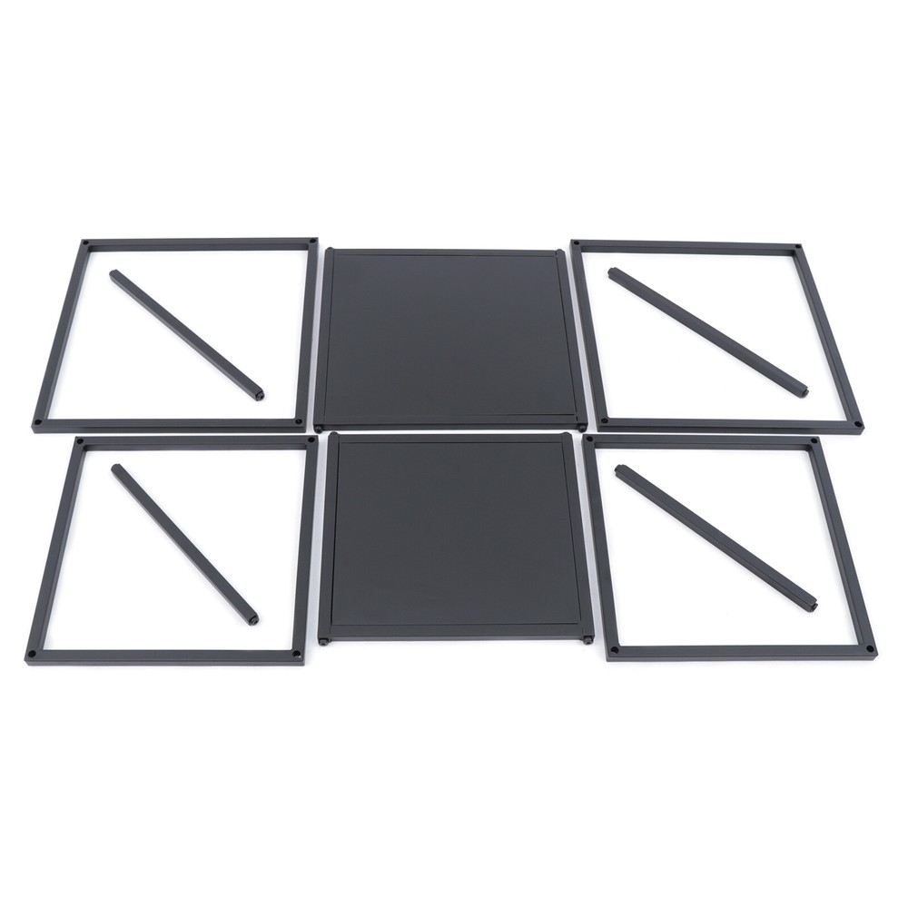 2pc Modern Metal Coffee Table Tray Square Side/End Table Office Home Matt Black