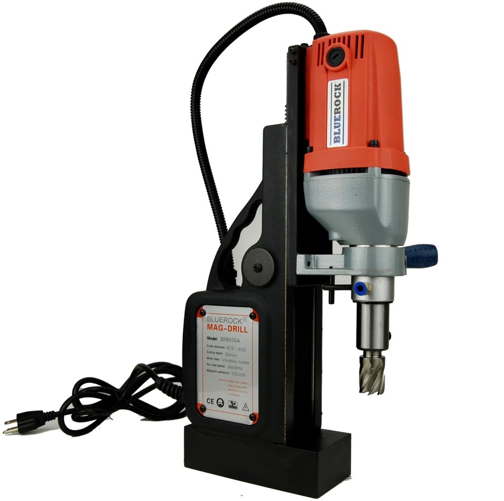 BLUEROCK ® Tools BRM-35A Magnetic Drill Press- Mag Drill Typhoon Red Color