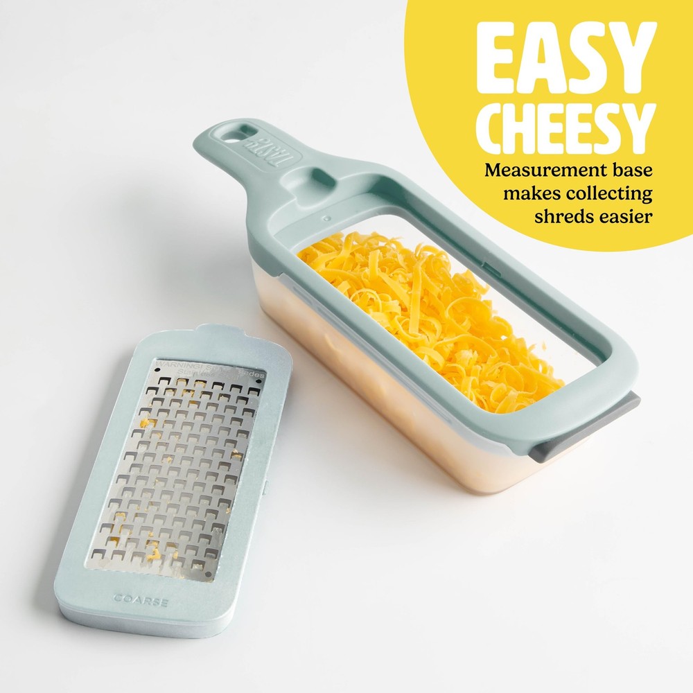 Interchangeable Grater with Storage Box, Includes Coarse & Fine Stainless Ste...