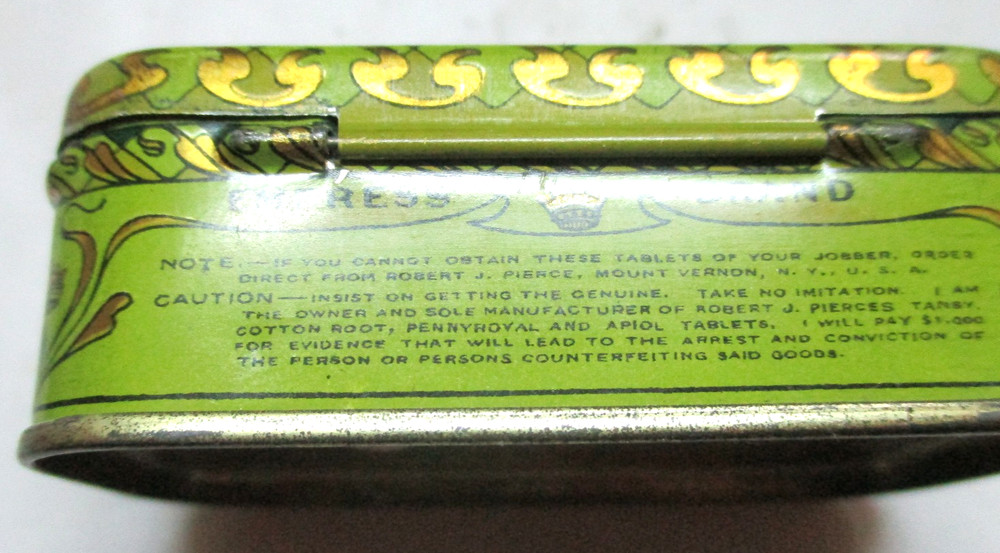 Tin Museum Empress Brand Robert J Pierce's Tablets Great graphics empty EUC
