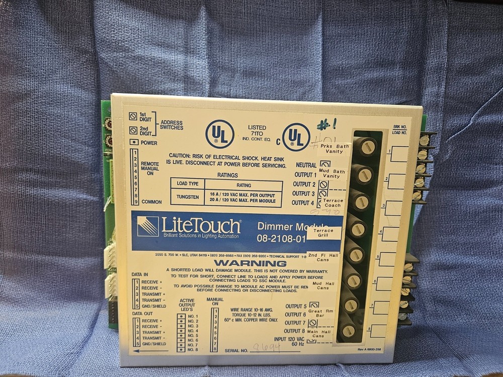 FIVE Litetouch 8 channel Dimmer Modules 08-2108-01