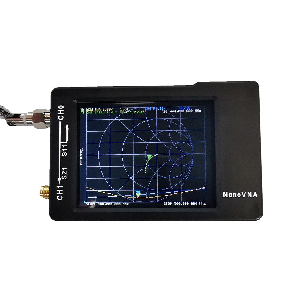 NanoVNA-H HF VHF UHF Vector Network Analyzer Antenna Analyzer 50K-1.5GHz + Case