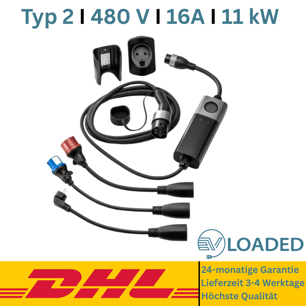 Charging Cable 480 V - Type 2 (16A, 3 Phases 11 KW) With WLAN Function