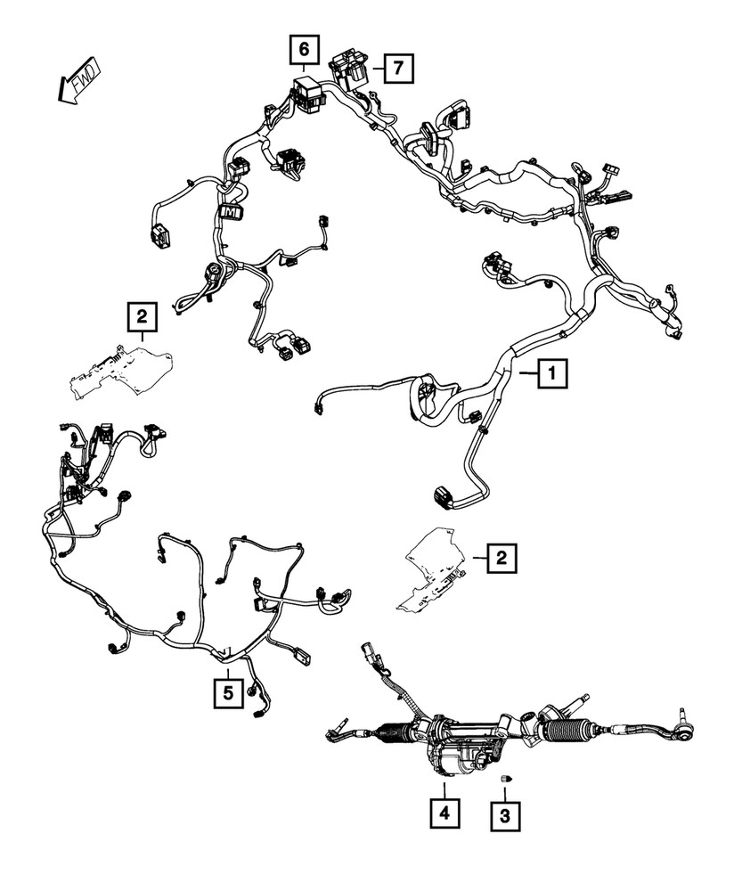 Genuine Mopar Front End Module Wiring 68251907AD