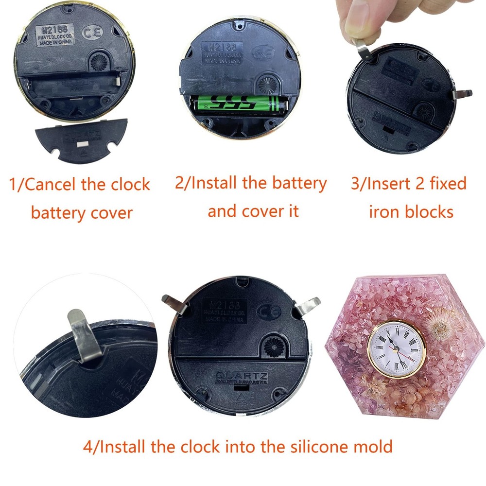Allazone Arch Clock Casting Molds with 2 Clock Movement Accessories for DIY C...