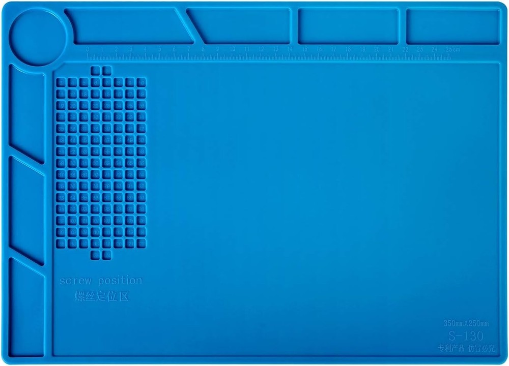 Multi-Function Silicone Soldering Mat 13.8x9.8 inch, Heat Resistant & Fireproof
