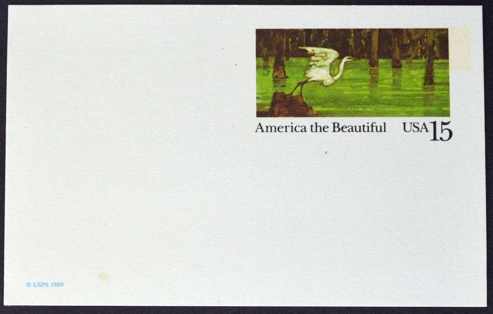 1989 US Sc #UX129 postal card, 15 cent, mint, sharp corners, excellent condition