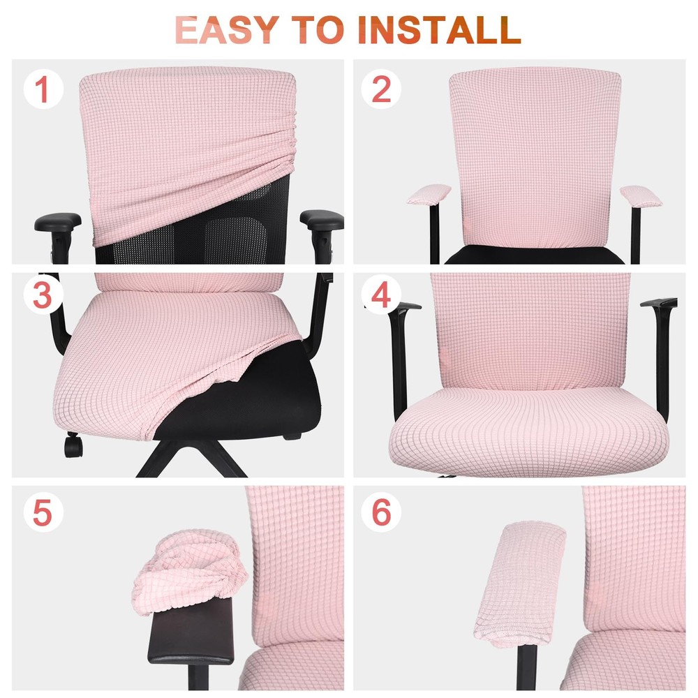 Tallew 8 Pcs Office Chair Covers Set Computer Universal Protective Stretchable C