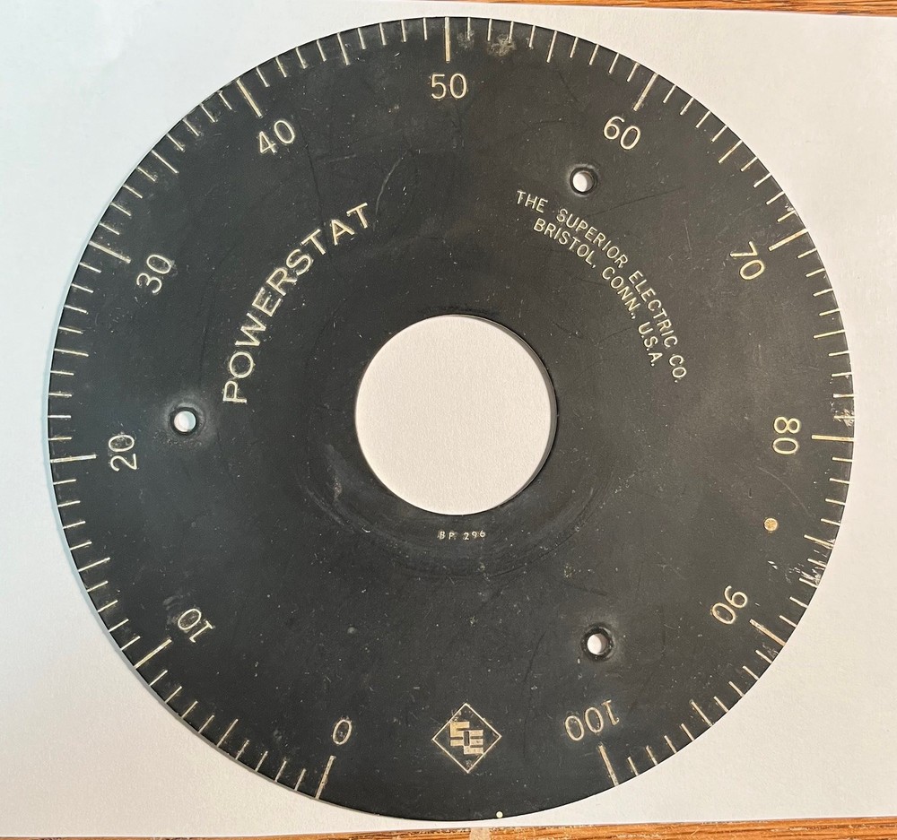 Superior Electric  6 in. Powerstat Dial (dial only)