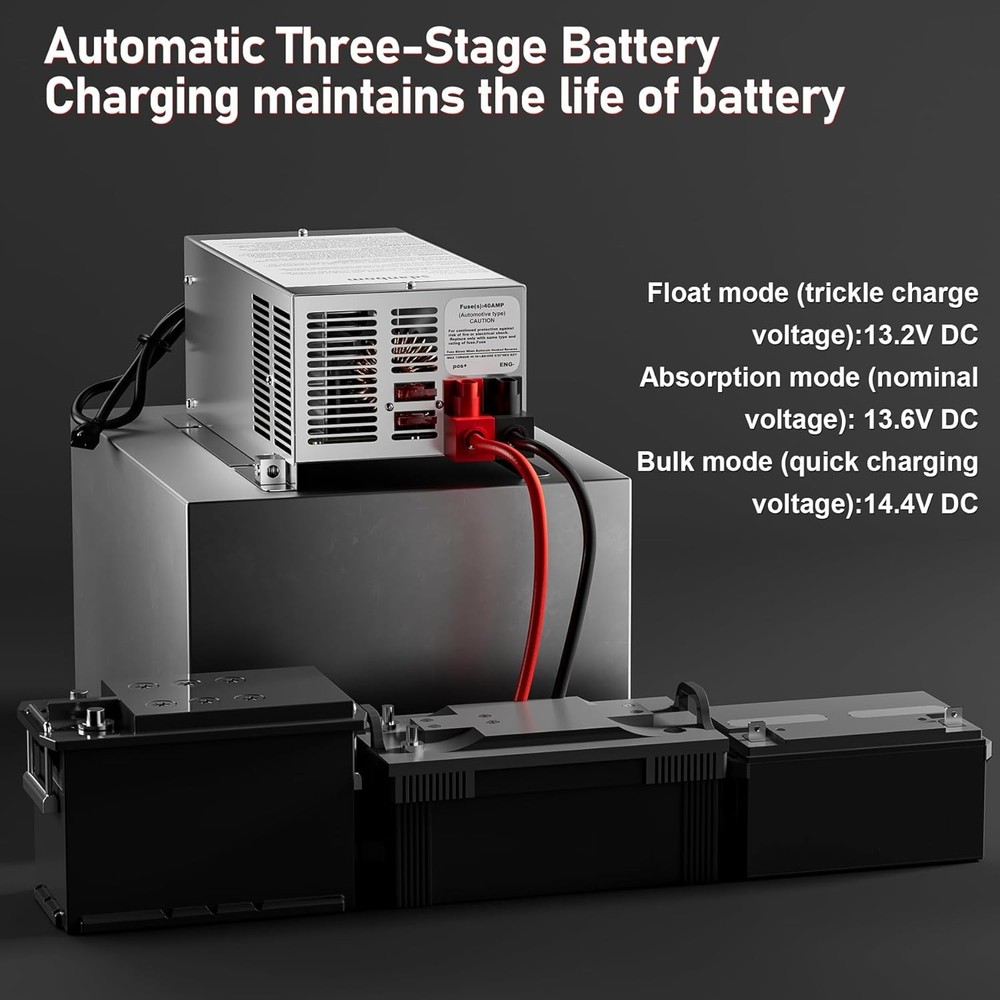 Converter 55 Amp Deck Power Converter Charger For RV Trailer Camper WF-9855 12V