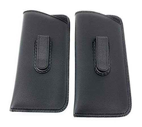 Hilco Soft Eyeglass Case, 2 Pack - Black, Vinyl with Plastic Flex Clip
