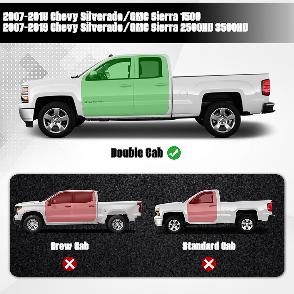 6" Running Boards For 2007-2018 Silverado Sierra Extended Double Cab Side Step