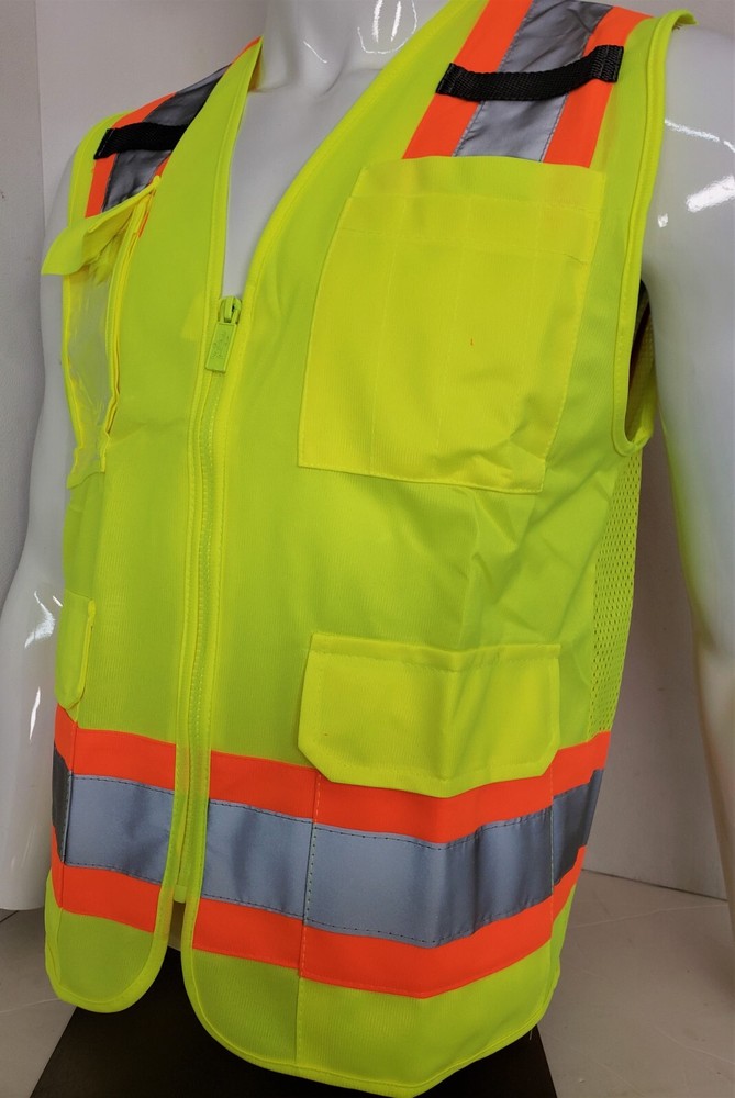 FX HIGH VISIBILITY Surveyor Two Tone Safety Vest Solid front & Mesh back