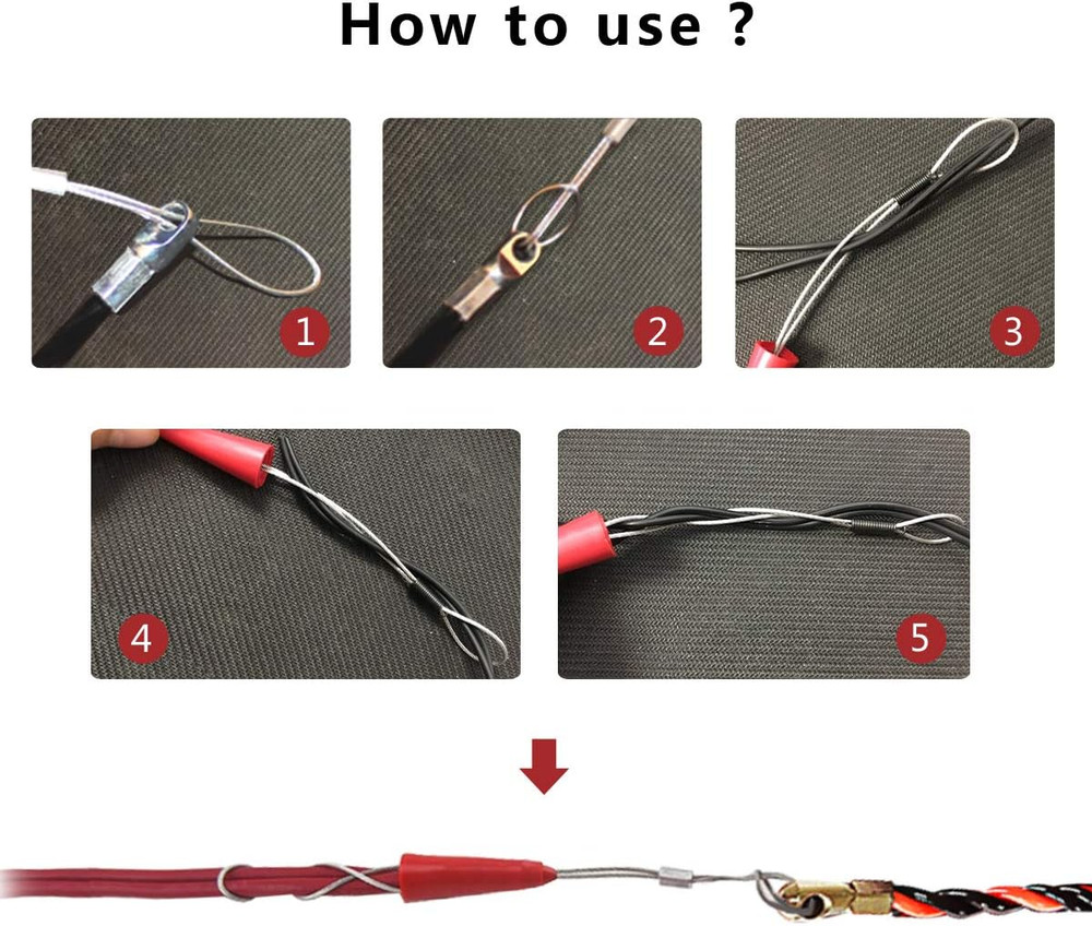 30M 100ft Fish Tape Cable Puller Kit Through Wall Wire Guide Device 4mm PET E...