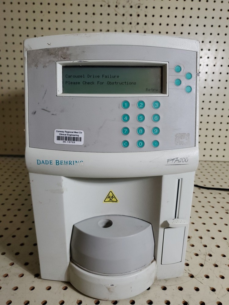 Dade Behring PFA100 Platelet Function Analyzer