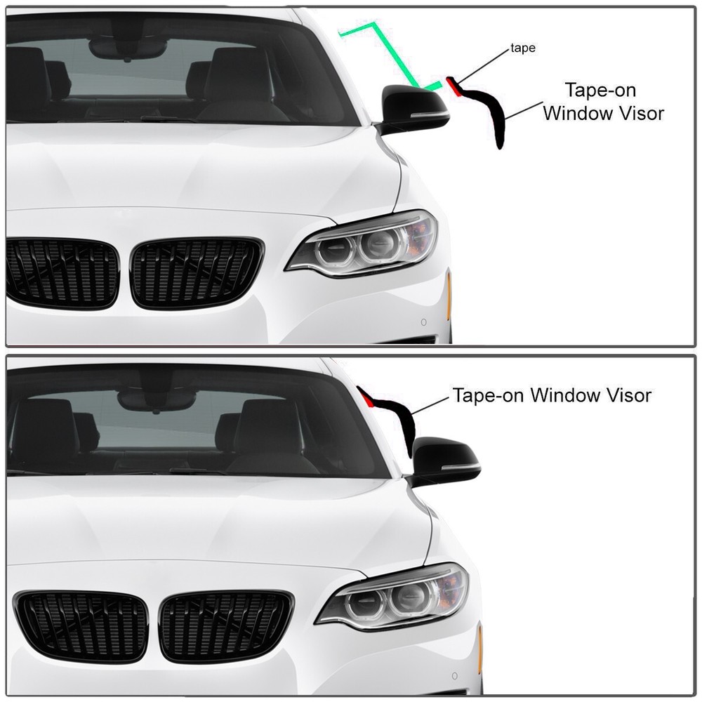 Fits VERSA NOTE HATCHBACK 2014-2019 Side Window Visor Sun Rain Deflector Guard