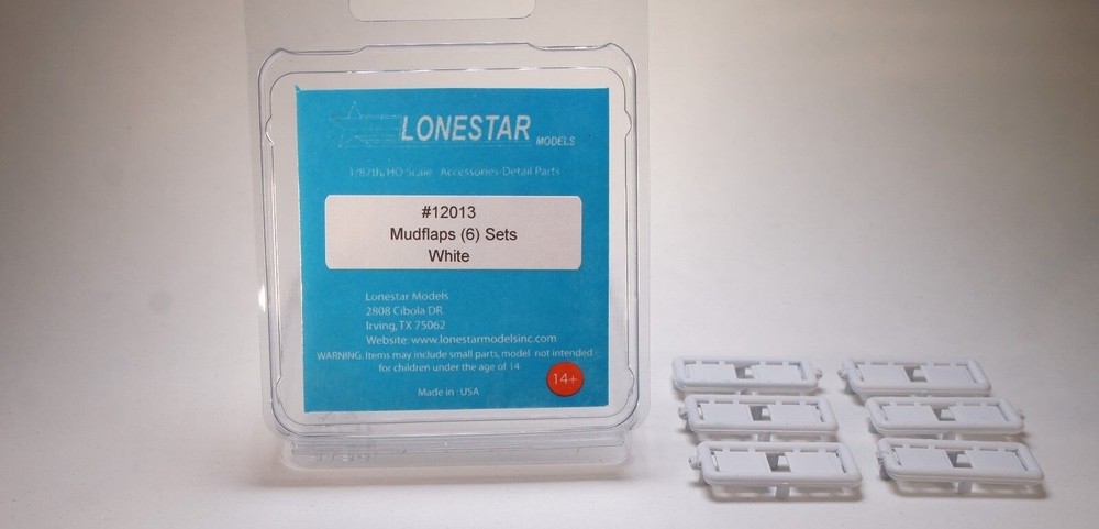 HO 1/87 Lonestar 12013 Trailer Mud flaps - White 4 sets